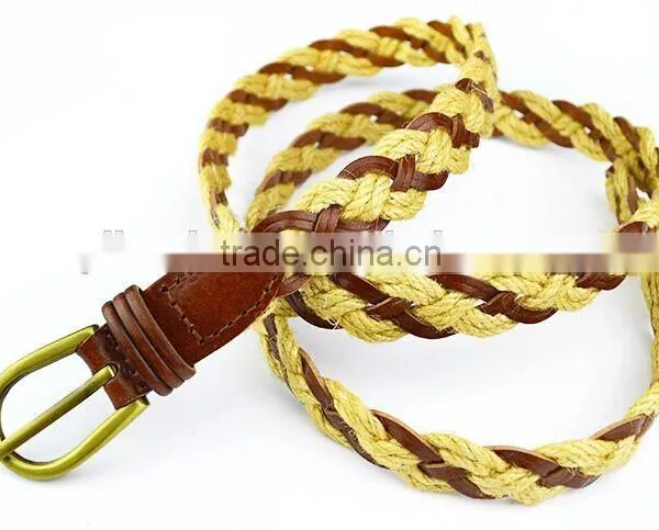 2015 Factory Directly Selling Lady Cow Braided Leather Belt