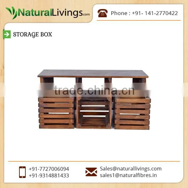 Spacious and Polished Wooden Storage Box Available From Wholesale Seller