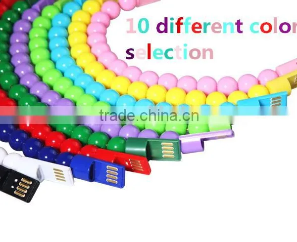 Colored Fashion High Quality Wearable Bracelet Bead Micro USB Cable for Samsung,HTC,Motorola Android Smartphones photo-3