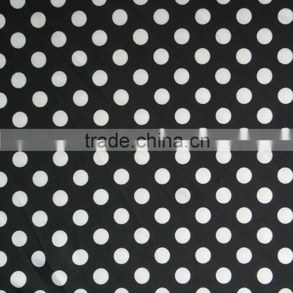 2016 Black Fabric Print White Dot Nylon Spandex Stock Swimwear Fabric photo-3