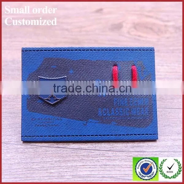 Private Embossed Yellow Logo pu Bag Shirt Label Leather photo-6