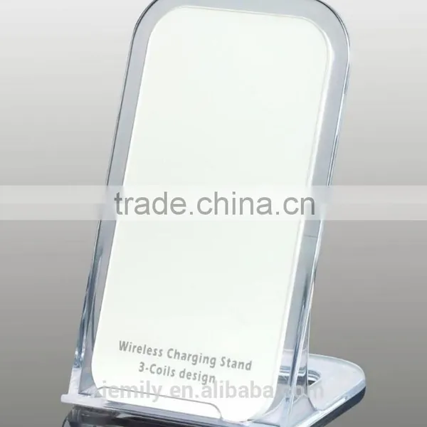 Mobile Phone Wireless Charging Stand 3-coils qi Wireless Charger 5V 1A
