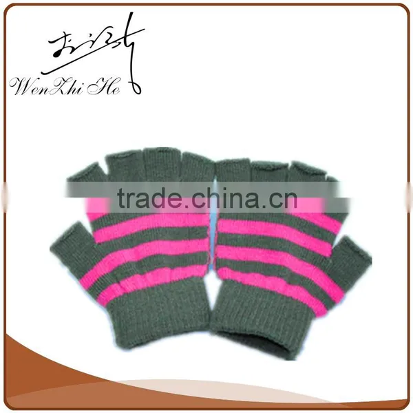Children Writing Glove Fashion Merino Wool Half Gloves Knitted