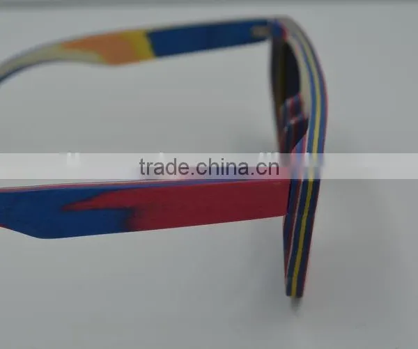 2015 New Arrive Skateboard Wooden Sunglasses Polarized Lens Wooden Sunglasses Frames Wholesale photo-3