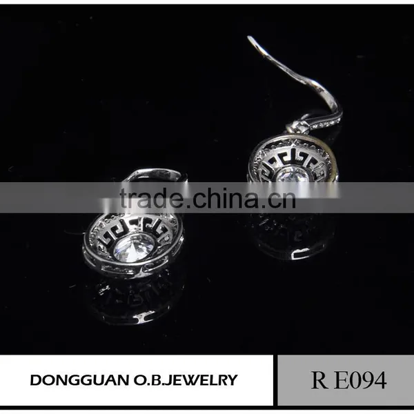 Crystal 925 Sterling Silver Zircon Earring Jewelry With Rhinestone photo-3