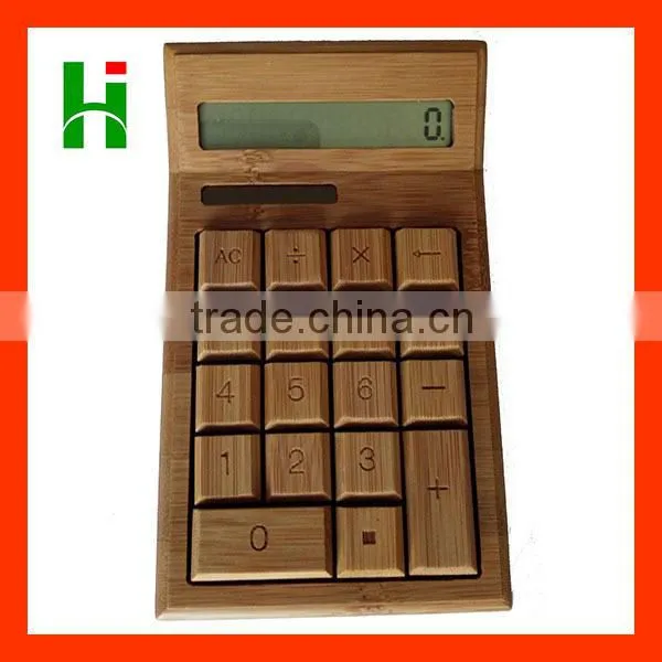 2016 Fashion Solar Powered Bamboo Wooden Calculator photo-4