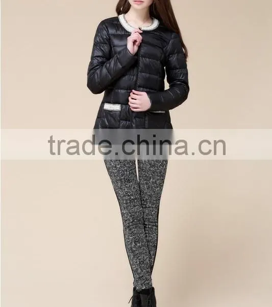 2015 Fashion 100%polyamide Softshell Foldable Black Winter Parka Coats Woman photo-3