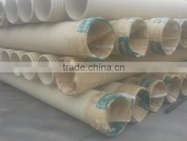 DN500 SN8 White Color PVC Double Wall Corrugated Pipe photo-4