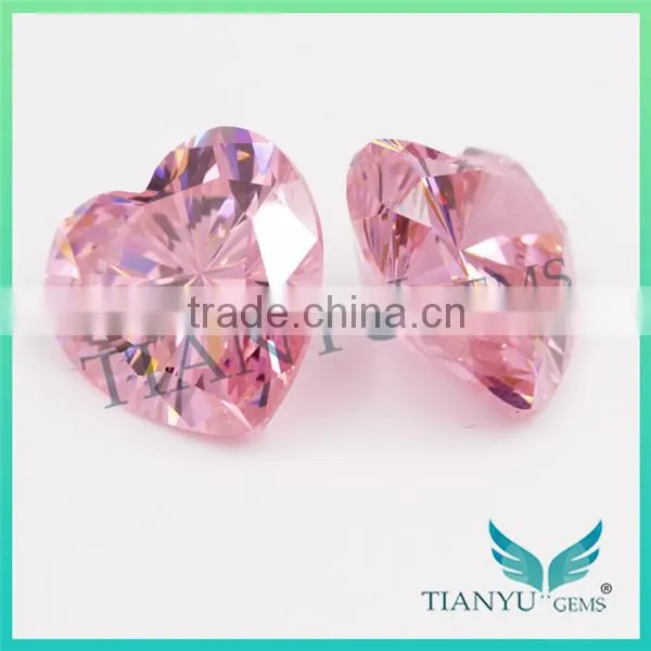 Wholesale Synthetic Heat CZ Stone 8*8 Pink Heart Cut Loose Cubic Zirconia Price photo-5