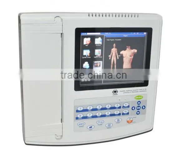 12 Lead 12 Channel 8 Inch Digital Electrocardiograph ECG Machine EKG 1200G 300 Cases With ECG Software photo-4