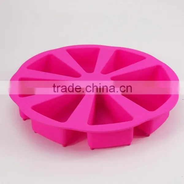 Pink Food Grade 8 Slice Silicon Cake Mould Silicone photo-2