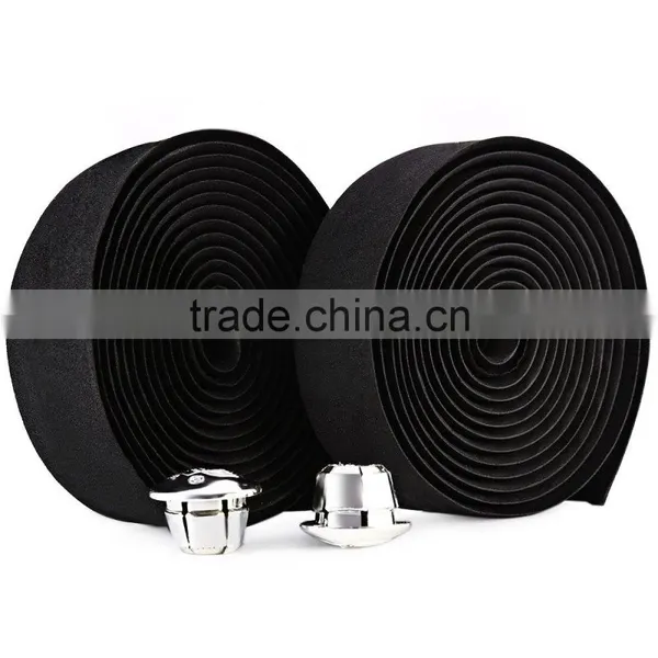 Free Shipping 2pcs Cycling Road Bike Cycle Cork Handlebar Handle Tape Ribbon Wrap Bar + 2 Bar Plug photo-2