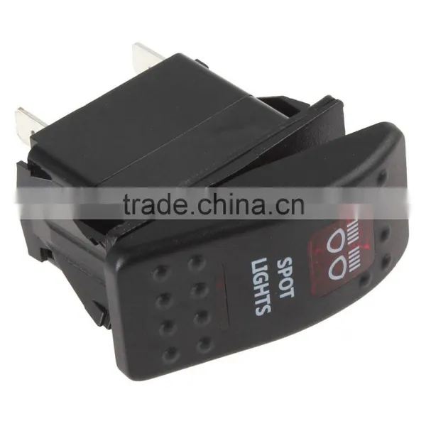 Waterproof Carling Style Spot Light Rocker Switch 12V 20A / 24V 10A 5 Pin ON-OFF for Car Boat Trailer ( Red / Blue LED Light ) photo-3