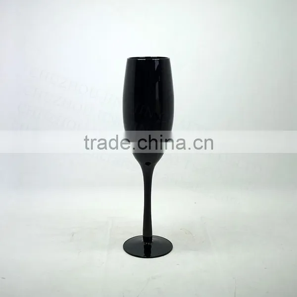 Solid Black Glass Wine Cup Champagne Flutes Party Cup for Home Wedding photo-2