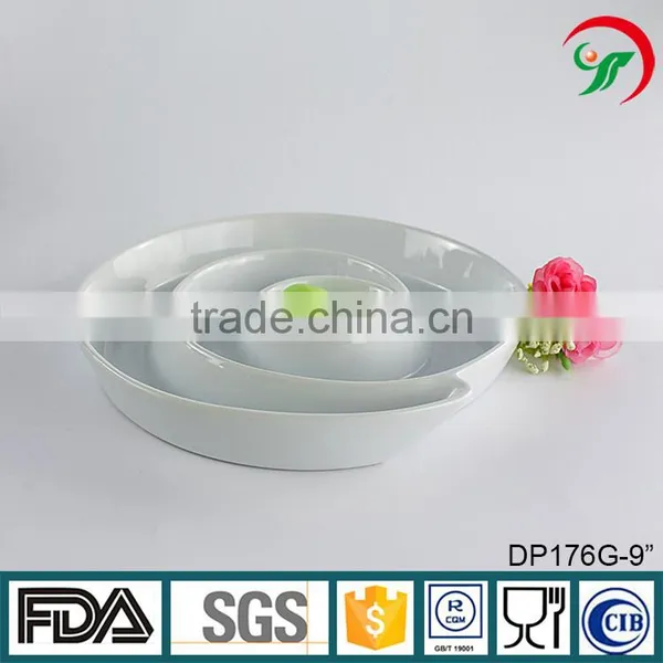Hospitality Hotel Supply Candy Plate Round Porcelain Compartments Tray photo-2