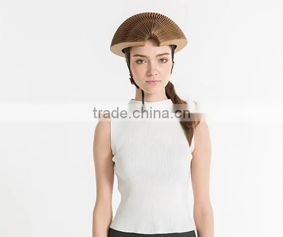 Cheap Rain Resistant Kraft Flexible Paper Folding Helmet photo-4