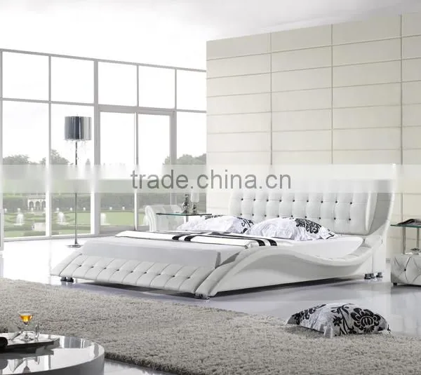 Fahsion S Shaped PU Leather Home Furniture Soft Bed photo-4