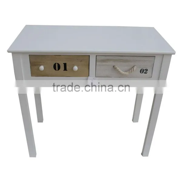 Heze Vintage Wood Console Tables With 3 Colorful Drawers photo-2