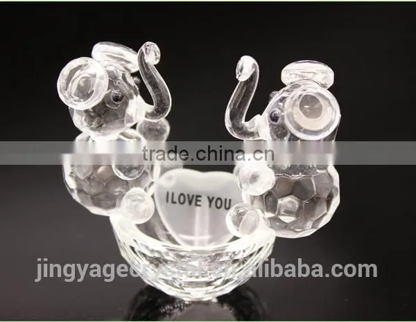 Promotional Cute Crystal Double Elephants Model Gifts as the Best Wedding Gift photo-2