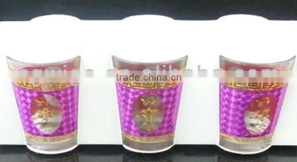 GH200 6pcs Glass Drinking Set With Bronzing Deco photo-2