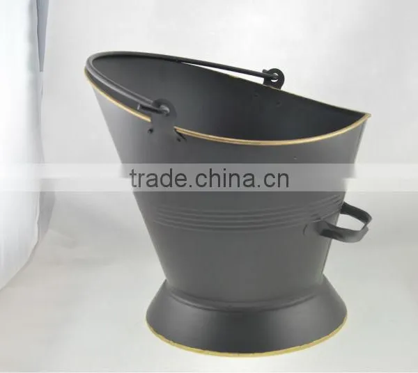 Fireplace Matte Black Iron Coal Bucket photo-5