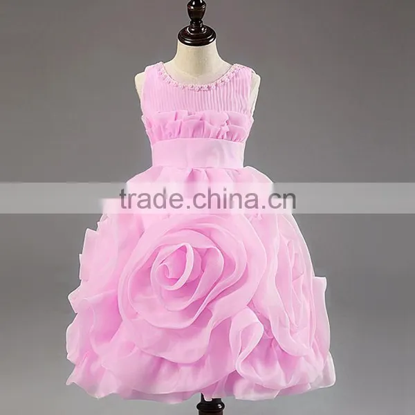 Retail Hot! New Year Party Baby Clothing Cotton Girl Dress, Elegant and Stylish Design Cascading Elsa Princess Dress photo-4