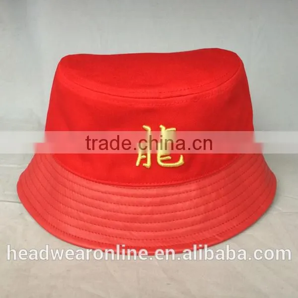 Custom Fashion Adult Bucket Hats With 3d Gold Metal Embroidery photo-5