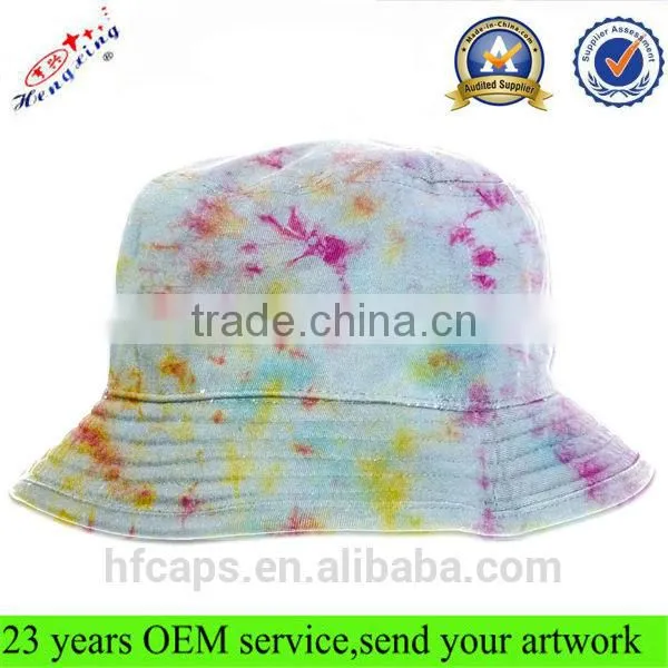 Floral Print Custom Bucket Cap/Plain Tie Dyed Bucket Hat/Cheap Wholesale Bucket Hat photo-2