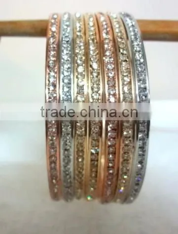 Designer Bangle Sets in Three Tones- Silver,Gold,Copper photo-2