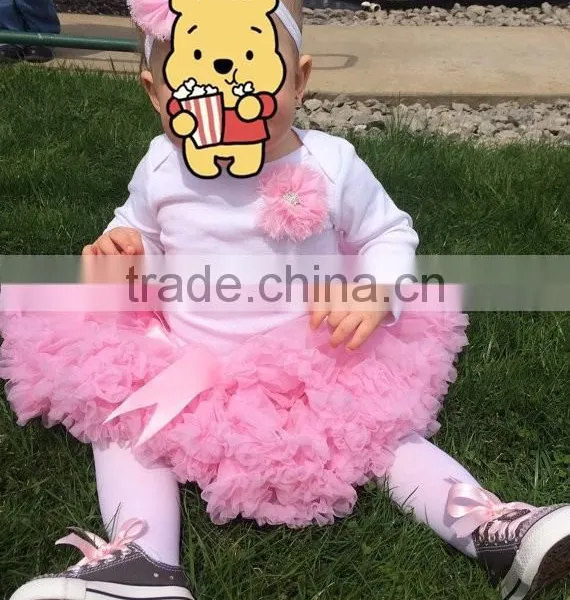 Baby Boutique Clothing Long Sleeve Shirt and Chiffon Pettiskirt Set Pettiskirts Tutu photo-2