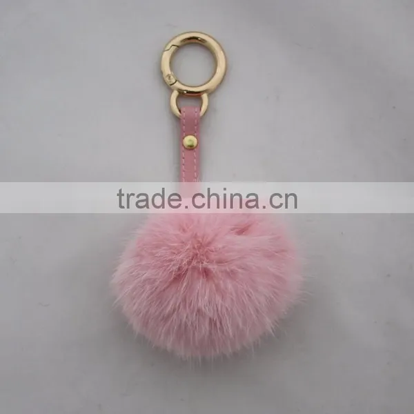 Myfur Customized Size and Color Real Rabbit Fur Pompom Keychain Fashion Bag Charm photo-6