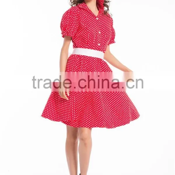 Apparel Walson Cotton Pattern Short 1950s Cheap Vintage Inspired Dresses 6075-4 photo-2