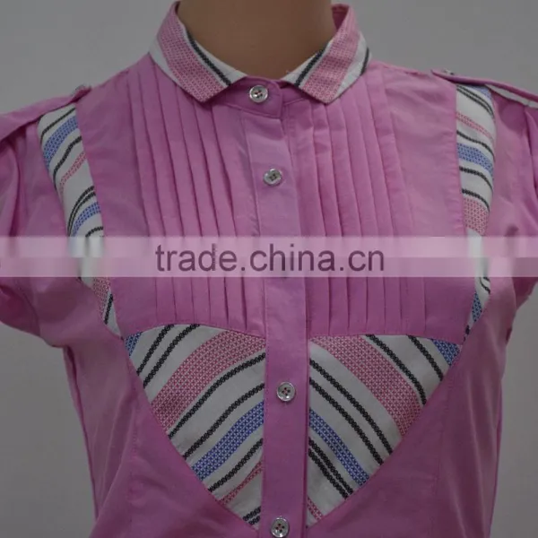 Women's Top Quality Summer Fashion Sleeveless Women Pink Blouses for Sale photo-3