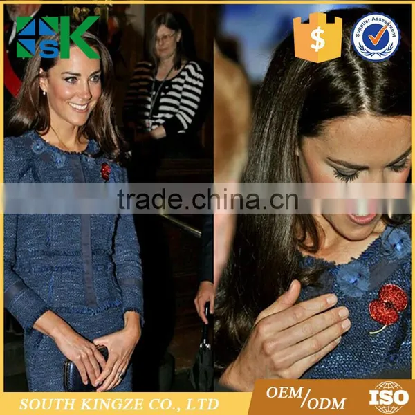 Personalised New Poppy Brooch Four Petal Red Rhinestone Pin For Remembrance Day photo-2
