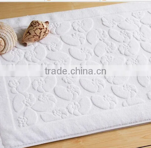 Custom Size 100% Cotton Washable White Bath Rug With Hotel Logo photo-2