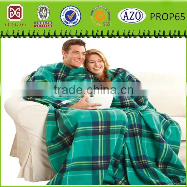 100% Polyester TV Fleece Blanket With Sleeves