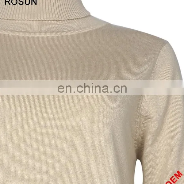 Women Turtleneck Long Sleeves Ribbed Split Side Knit Dress photo-6