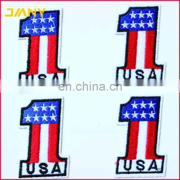 Custom Number 1 USA Vintage Flag and Stars Embroidery Patch photo-4