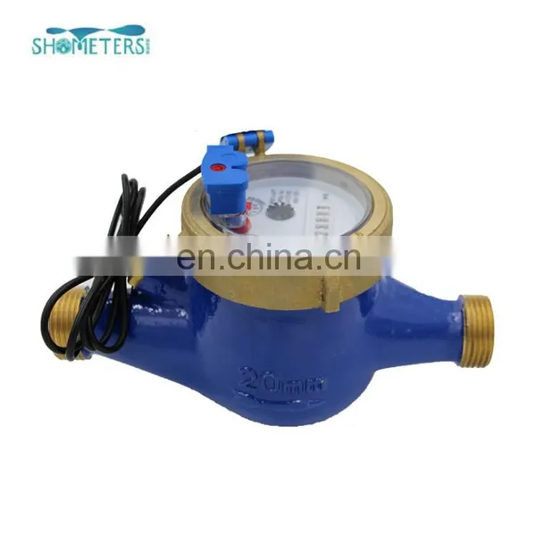 Good Price 5 Wheels Brass Multi Jet 15mm 1L Pulses Output Water Flow Meter photo-5