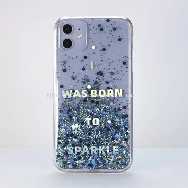 Factory Price Fully Cover Phone Case and Accessories Glitter Shinny TPU+PC Phone Case photo-3