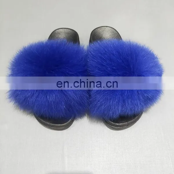 Amazon Hot Sale Factory Price Fashion Women Indoor Soft With The Faux Fur Sandals Furry Slipper for Ladies photo-2