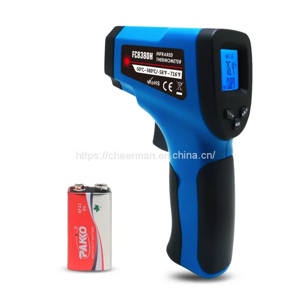 Cheerman FC8380H Handy Digital Industrial Infrared Thermometer Gun Shap Thermometer Emissivity Adjustable
