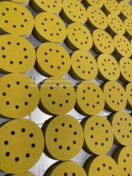 100pcs/box High Quality Hand Grinding Plate Special Flocking Sandpaper for Automobile Rust Removal, High Quality 8-hole Yellow Sandpaper photo-3