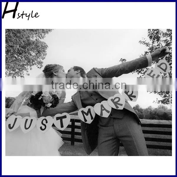 JUST MARRIED For Wedding Party Decoration Photo Booth Props Banners Supplies Bunting Garland Handmade Photocall PFB0001 photo-3