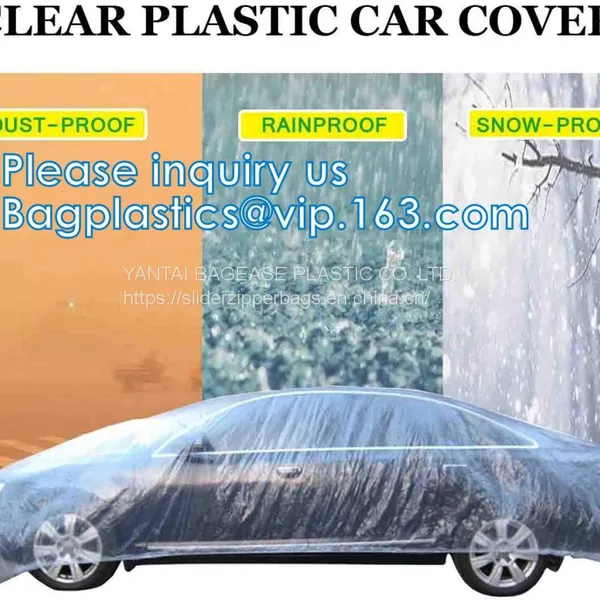 Disposable Plastic Car Cover With Elastic Band Medium Size, Kit De Protection, Car Clean Kit, Car Protection Disposable