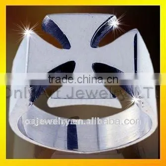 Fashion Fine Jewelry High Quality Best Sell Big Silver Cross Ring