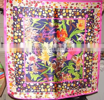 Digital Print Custom Design Square Pure Silk Scarf 90*90 photo-2