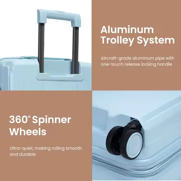 Luxury 20-24-28inch PP Trolley Luggage Sets With Dry and Wet Seperation Bag photo-3
