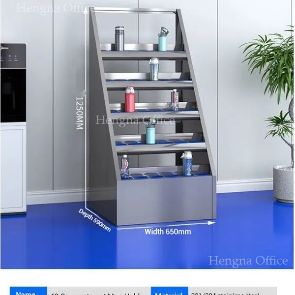 School Water Bottle Storage Cabinet | With Blue Protective Rings & Safe Edging | Classroom Student - Manufacturer photo-2