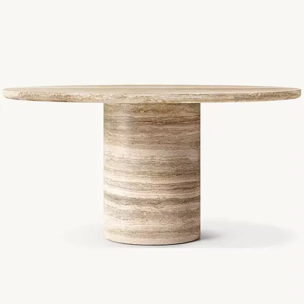 Marble Stone Round Dining Table Modern Style Factory Direct Supply for Home and Villa photo-4